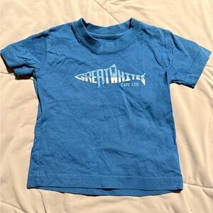 Cuffy’s Blue Cape Cod Tee with Shark Design 6 months